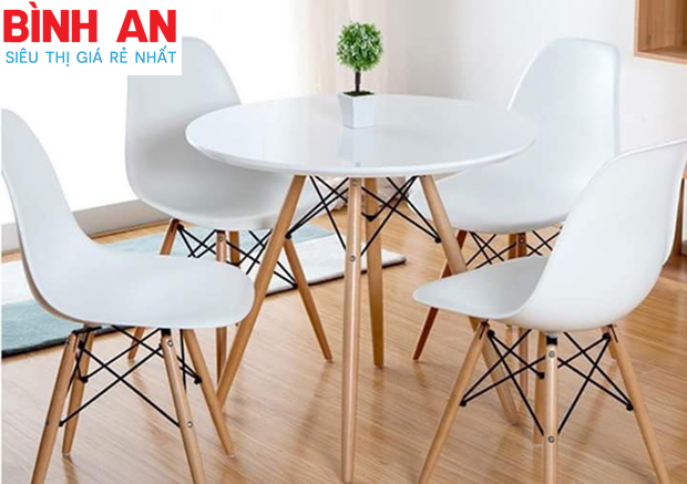 Bộ bàn ăn eames tròn 80cm