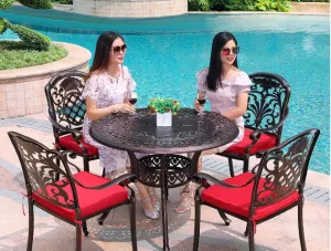 Bàn ghế sân vườn ngoài trời nhôm đúc D100