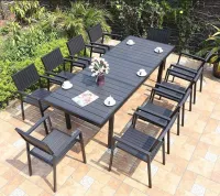 Bộ Bàn ghế sân vườn ngoài trời composit D180/240