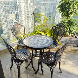 Bộ Bàn Ghế Ban Công Ngoài Trời Mặt Đá D60