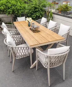 Bàn Ghế Ngoài Trời Dây Dù Bện Thừng D150