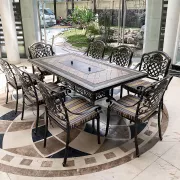 Bàn Ghế Nhôm Đúc Kết Hợp Bếp Nướng BBQ