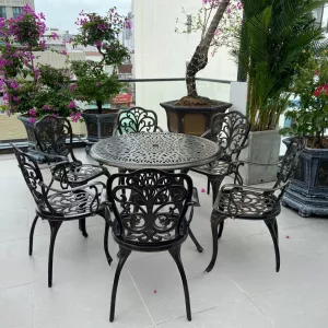 Bàn Ghế Nhôm Đúc Ngoài Trời BA-D90-6GH