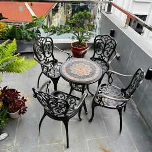 Bộ Bàn Ghế Ngoài Trời Mặt Đá - 4GH