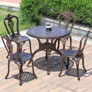 bàn ghế nhôm đúc ngoài trời D80