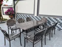 bàn ghế nhôm đúc ngoài trời-K175