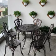 Bộ Bàn Ghế Nhôm Đúc Sân Vườn D78 6 Ghế