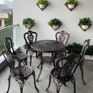 Bộ Bàn Ghế Nhôm Đúc Sân Vườn D78 6 Ghế