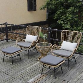 Bộ Bàn Ghế Mây Nhựa Lưng Cao MN-01