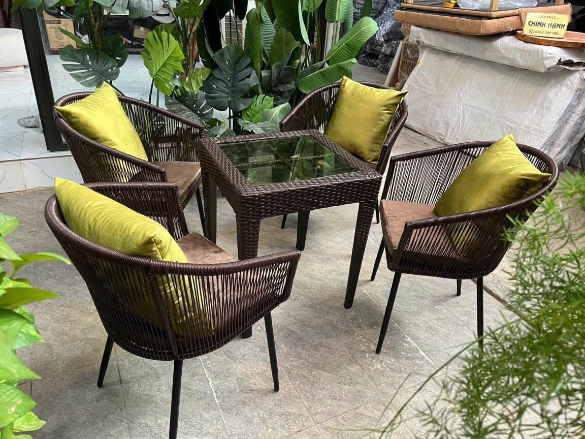 Bộ Bàn Ghế Mây Nhựa Sân Vườn MN-03