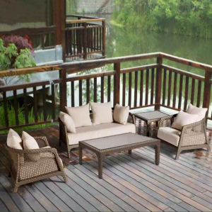 Bộ Sofa Mây Nhựa Ngoài Trời Sang Trọng SF-B1