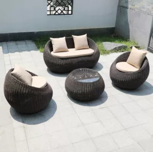 Bộ bàn ghế sofa nhựa giả mây ngoài trời SF-BA2