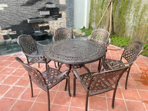 Bàn ghế sân vườn nhôm đúc