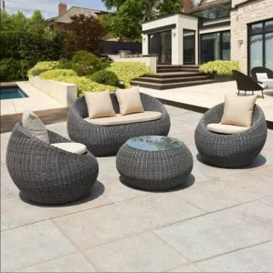 Bộ bàn ghế sofa nhựa giả mây ngoài trời SF-BA2