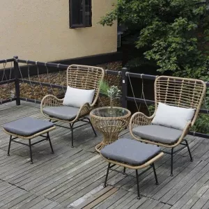 Bộ Bàn Ghế Mây Nhựa Lưng Cao MN-01