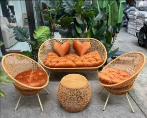 Bộ Bàn Ghế Cafe Mây Nhựa MN-02