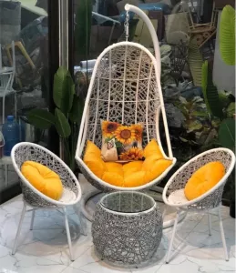 Bộ Xích Đu Mây Nhựa Lưng Tôm