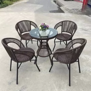 Bộ Bàn Ghế Cafe Mây Nhựa T60