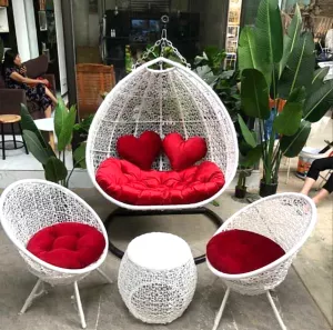 Bộ Xích Đu Đôi Mây Nhựa MN05
