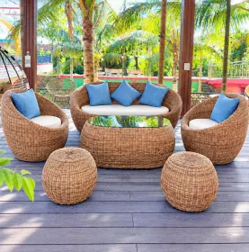 Bàn Ghế Sofa Mây Nhựa Ngoài Trời Cao Cấp SF-05