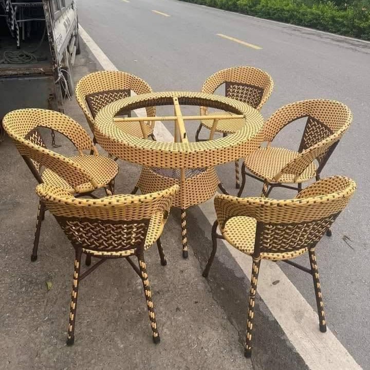 Bàn Ghế Mây Nhựa Sân Vườn BA-6G
