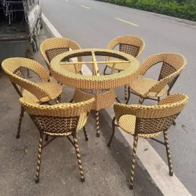 Bàn Ghế Mây Nhựa Sân Vườn BA-6G