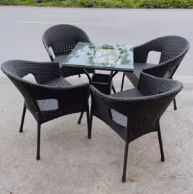 Bộ Bàn Ghế Mây Nhựa BA-MD07