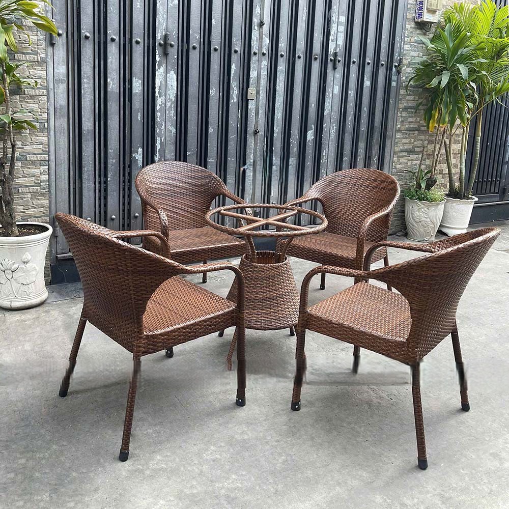 Bộ Bàn Ghế Nhựa Giả Mây BA-04