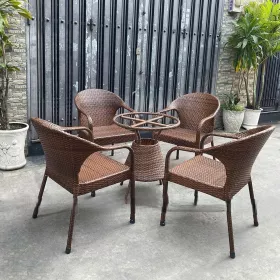 Bộ Bàn Ghế Nhựa Giả Mây BA-04