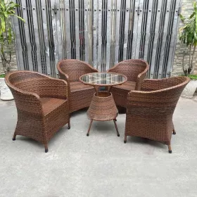 Bộ Bàn Ghế Mây Nhựa Thúng Bành MN-06