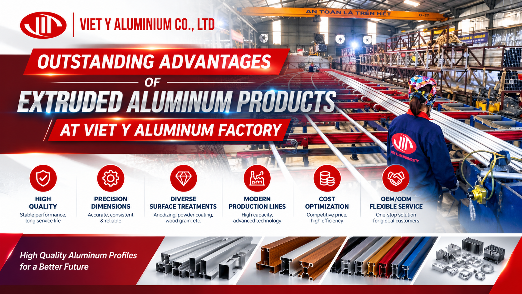 Outstanding Advantages of Extruded Aluminum Products at Viet Y Aluminum Factory