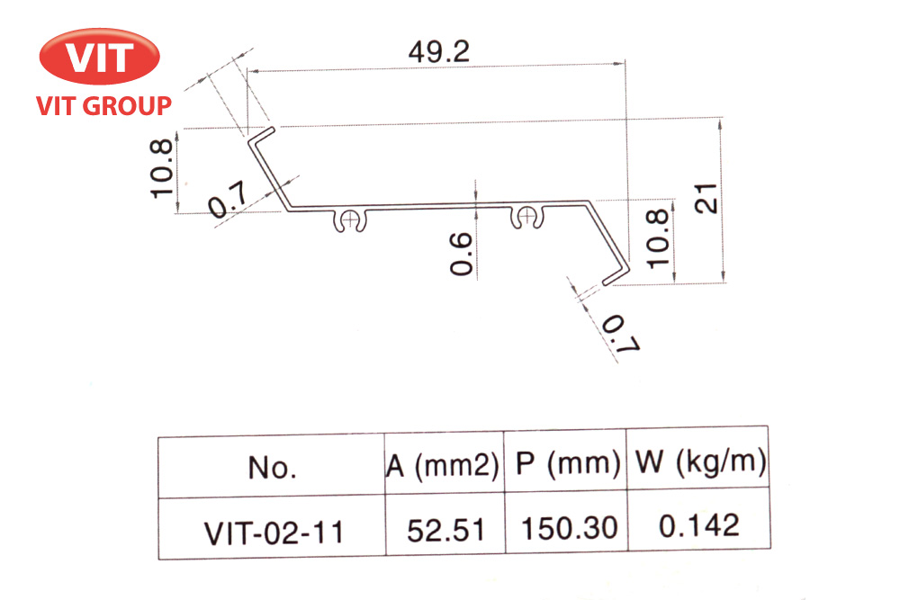 Nhôm cửa gió VIT-0211