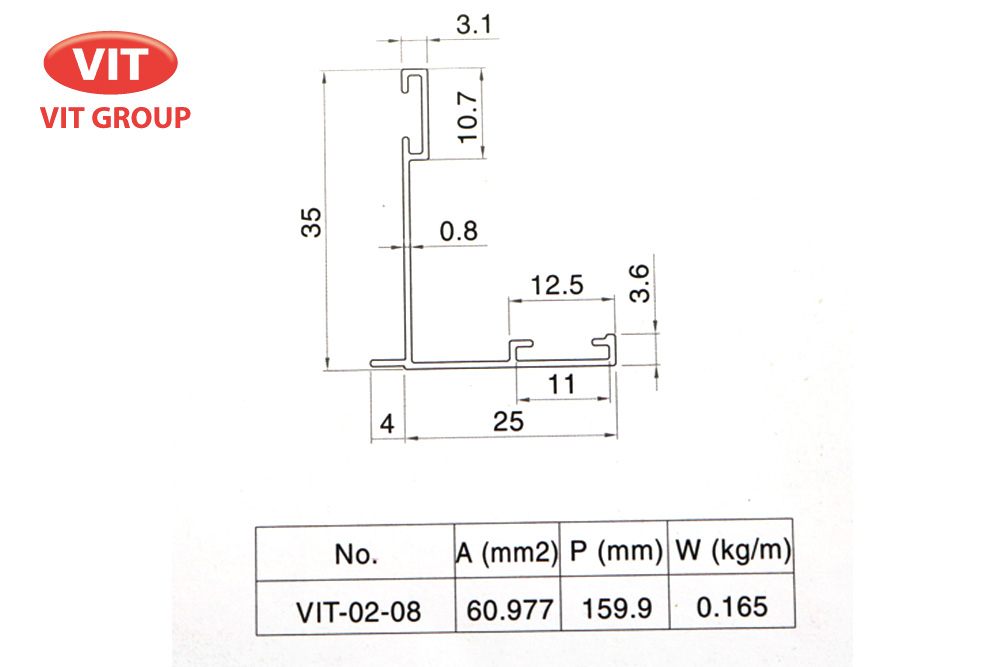 Nhôm cửa gió VIT-0208