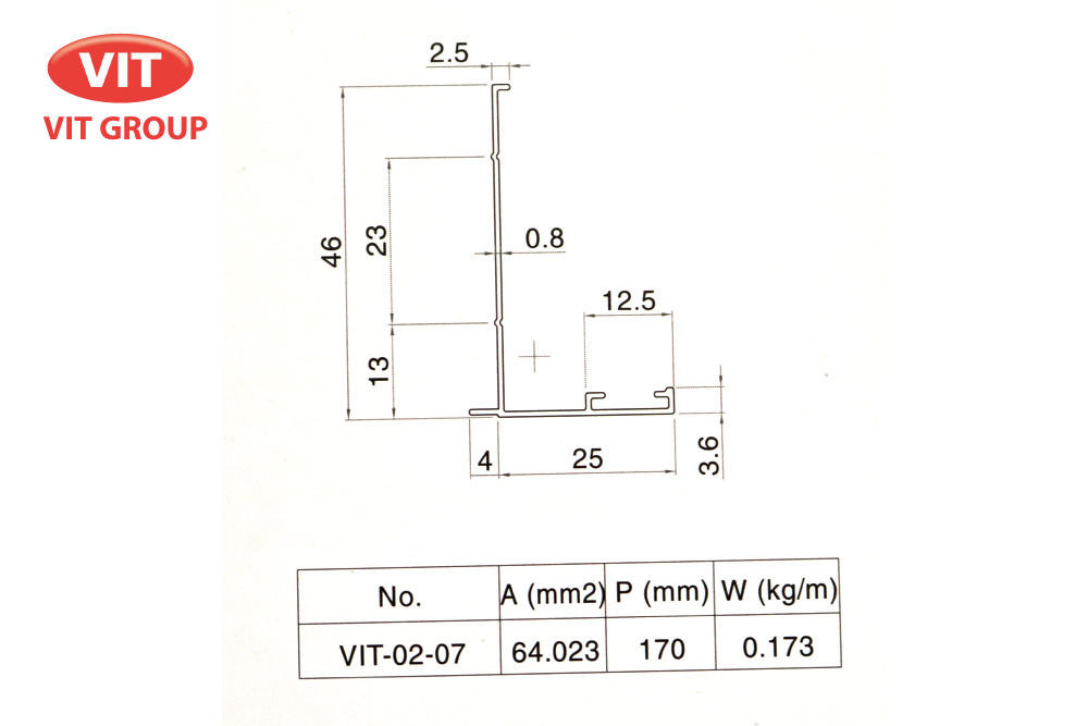 Nhôm cửa gió VIT-0207
