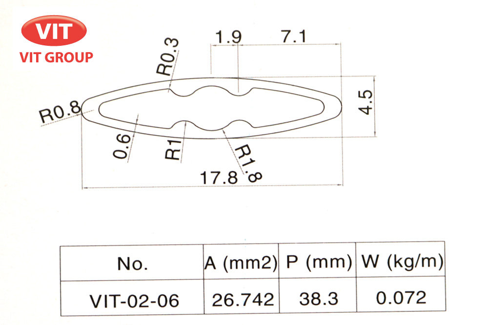 Nhôm cửa gió VIT-0206