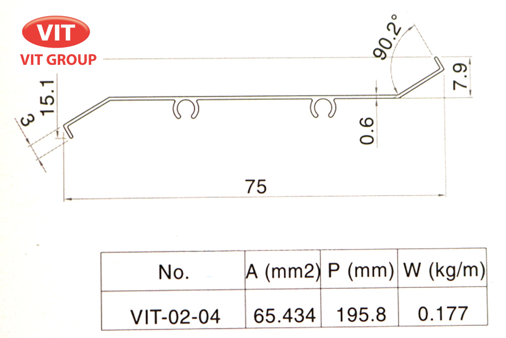 Nhôm cửa gió VIT-0204