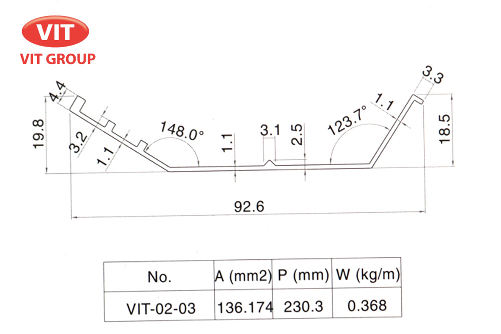 Nhôm cửa gió VIT-0203