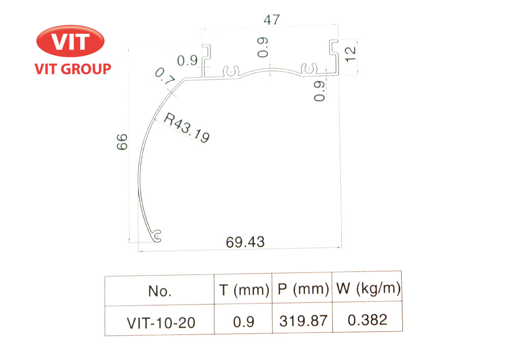 Nhôm mành rèm VIT-1020