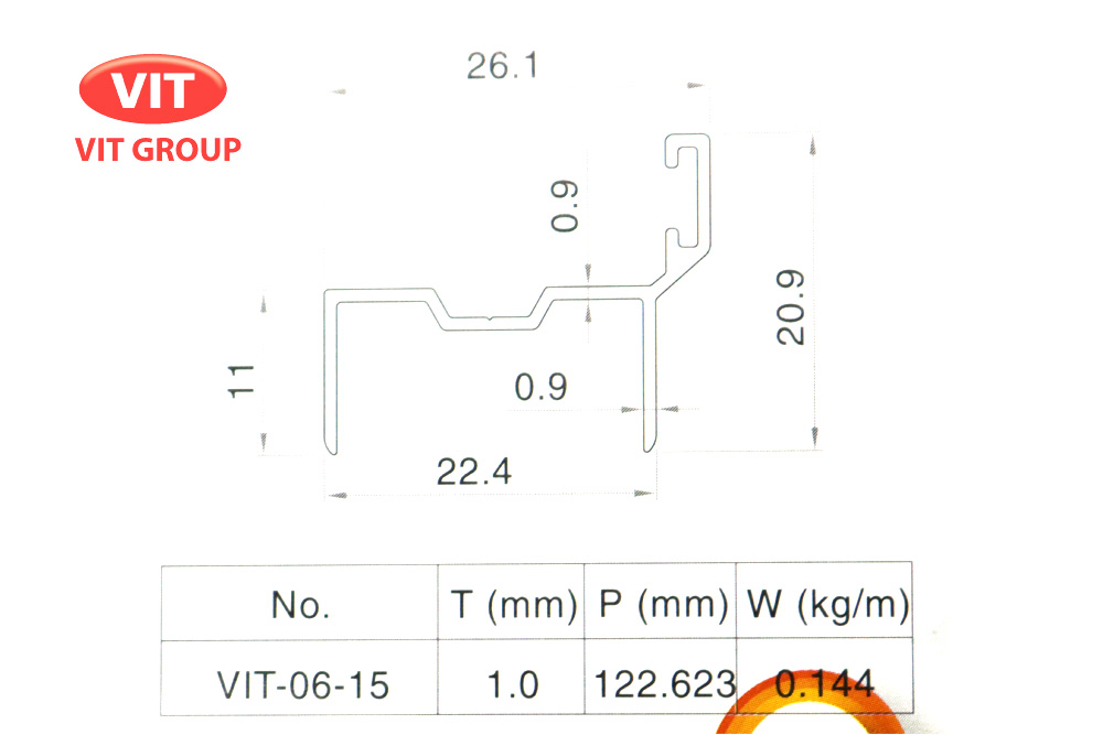 Nhôm vách vệ sinh VIT-0615