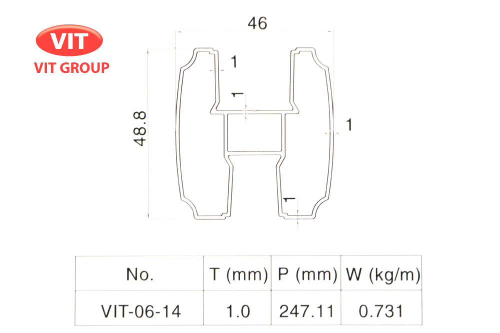 Nhôm vách vệ sinh VIT-0614