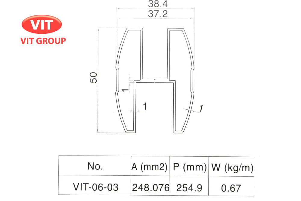 Nhôm vách vệ sinh VIT-0603