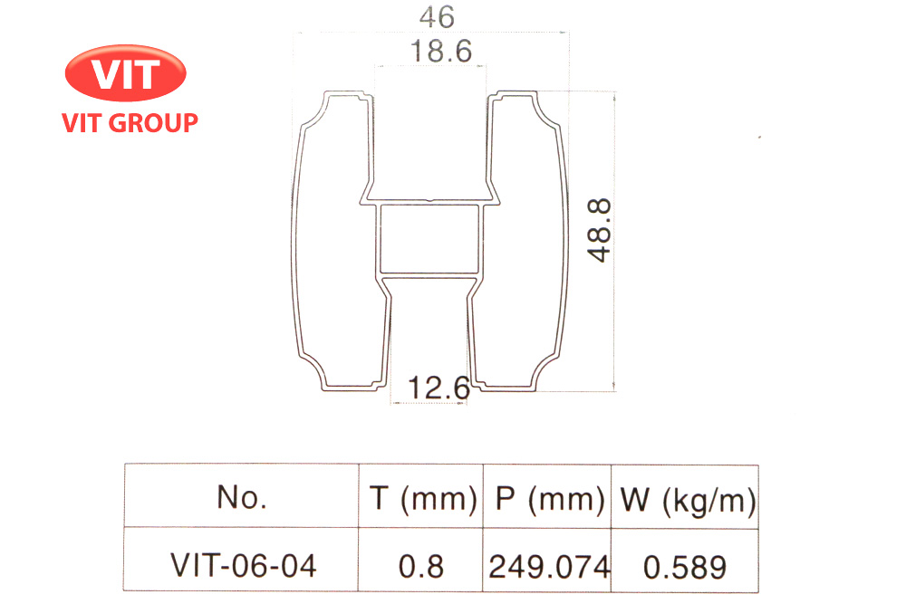 Nhôm vách vệ sinh VIT-0604