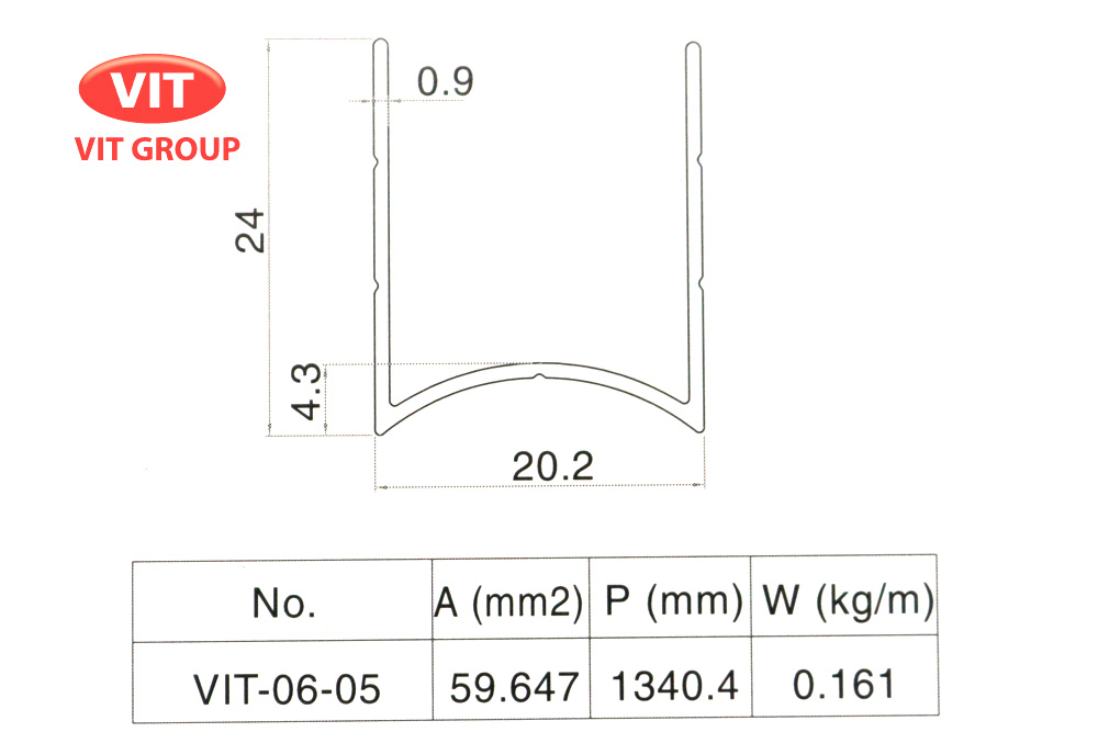 Nhôm vách vệ sinh VIT-0605