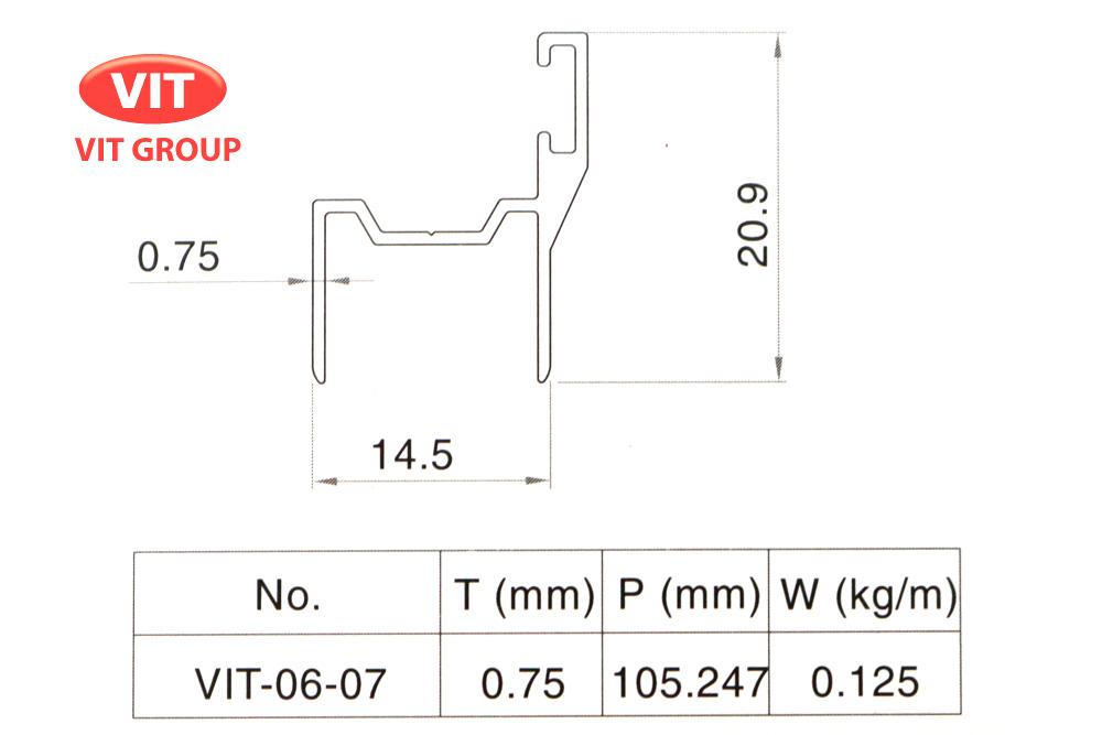 Nhôm vách vệ sinh VIT-0607