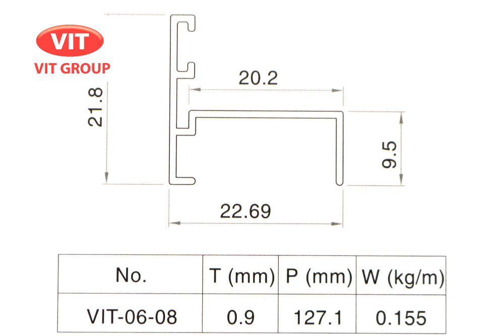 Nhôm vách vệ sinh VIT-0608