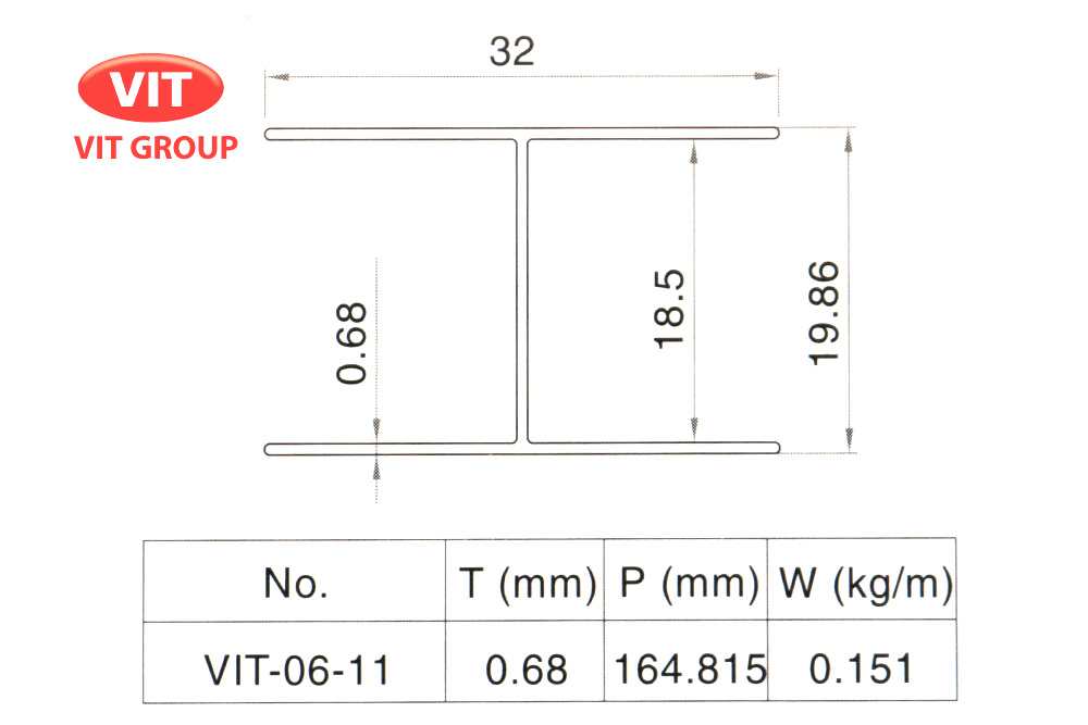 Nhôm vách vệ sinh VIT-0611