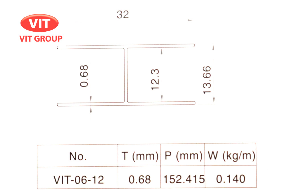 Nhôm vách vệ sinh VIT-0612