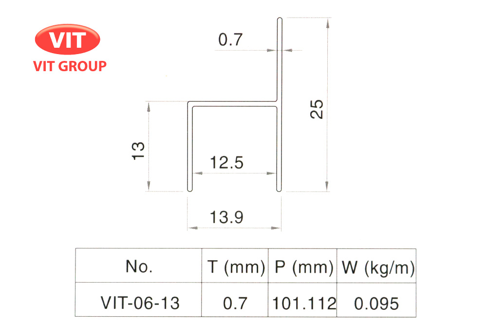 Nhôm vách vệ sinh VIT-0613