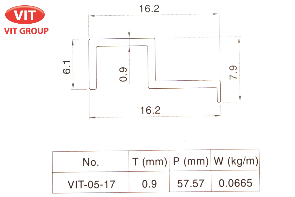 Nhôm vách ngăn VP trần thạch cao VIT-0517