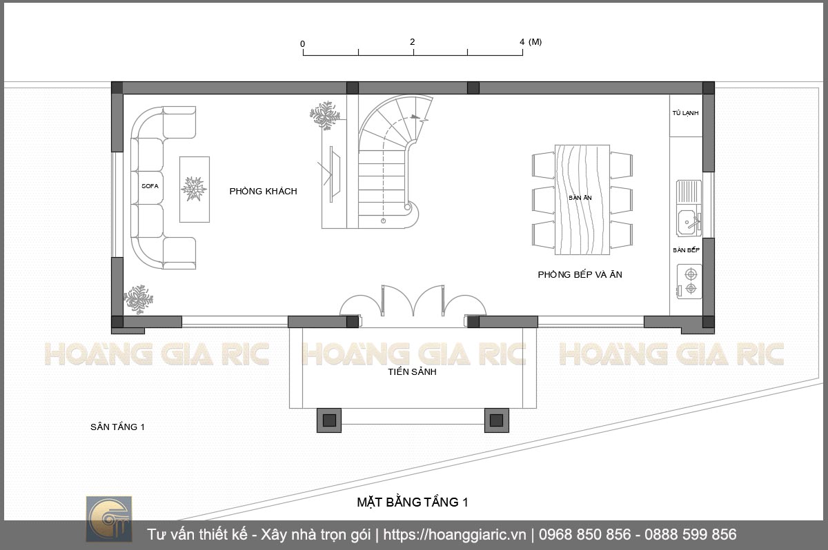 Thiết kế mặt bằng kiến trúc tầng 1 biệt thự pháp Hà nội tt2011